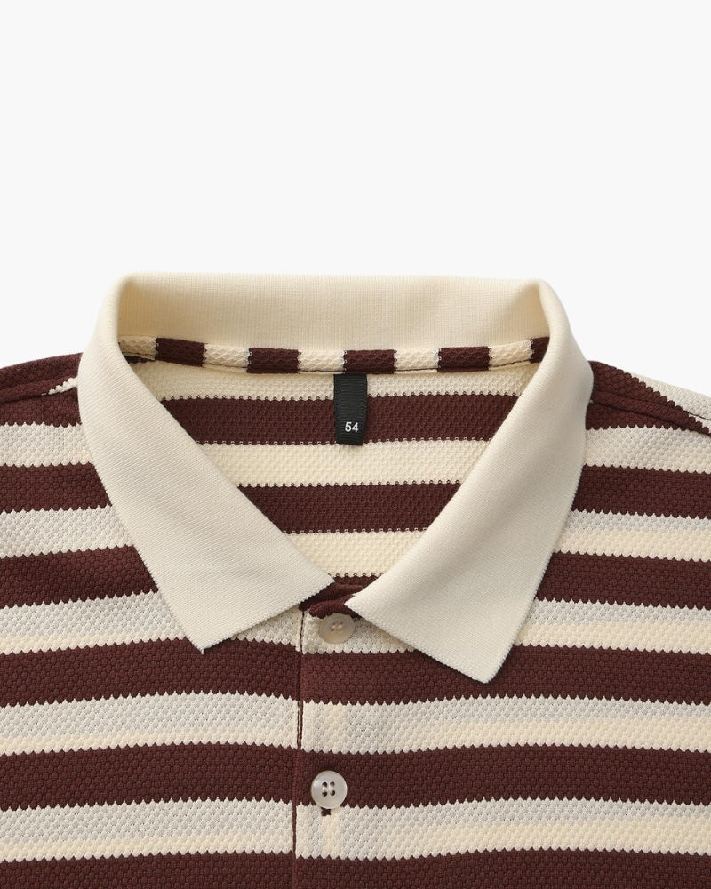 Shoreline Polo craft detail brown polo shirt Italian Design