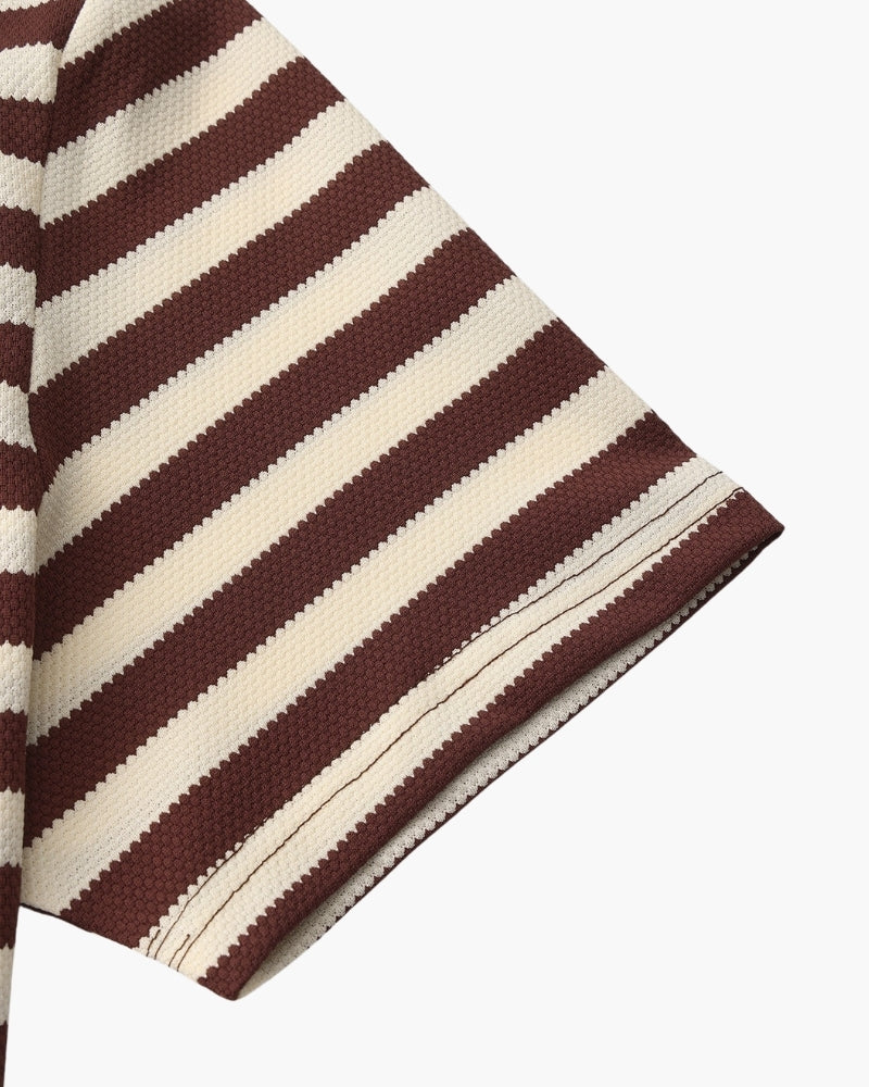 Shoreline Polo studio view brown polo shirt Italian Design