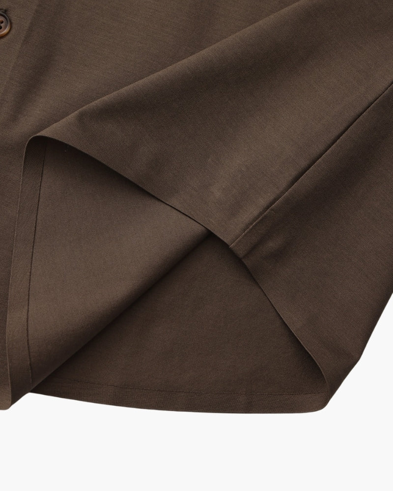 Tailored Cotton Flex Shirt studio view dark brown cotton Italian Design