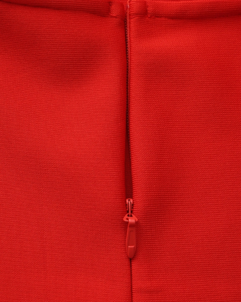 Halter Neck Slim Fit Maxi Dress back view red dress Italian Design