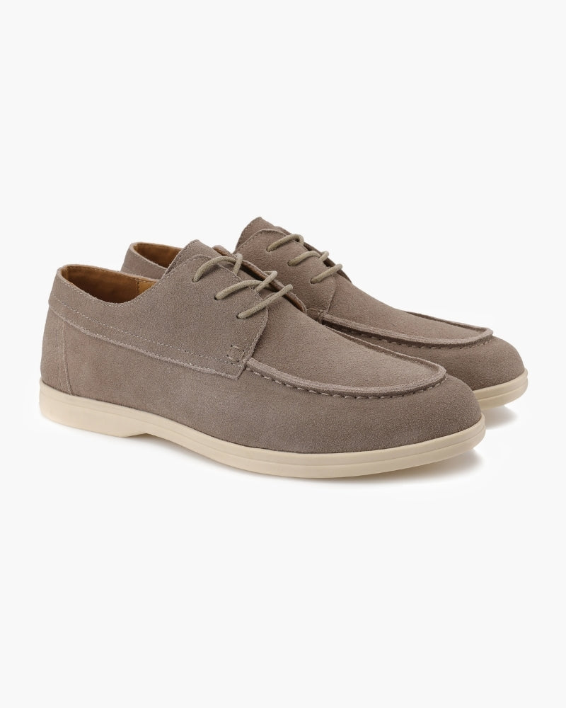 Premium Suede Lace Shoes on-body view mocha suede Italian Design