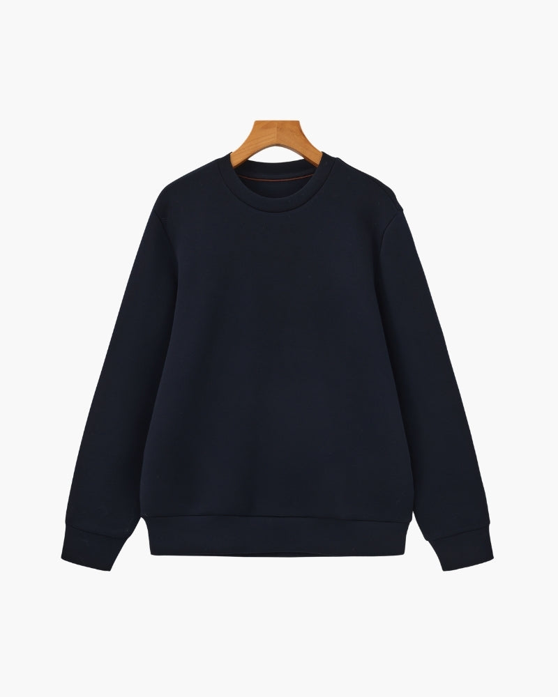 Classic Modal Blend Crewneck Sweatshirt side profile black modal blend Italian Design