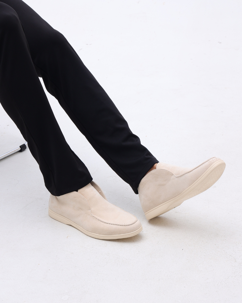 Sorrento Suede Loafer pair view black and mocha suede all five colorways