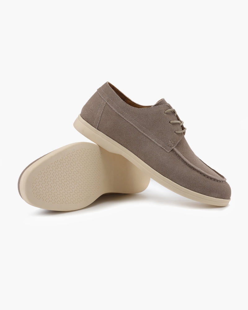 Premium Suede Lace Shoes back view mocha suede Italian Design