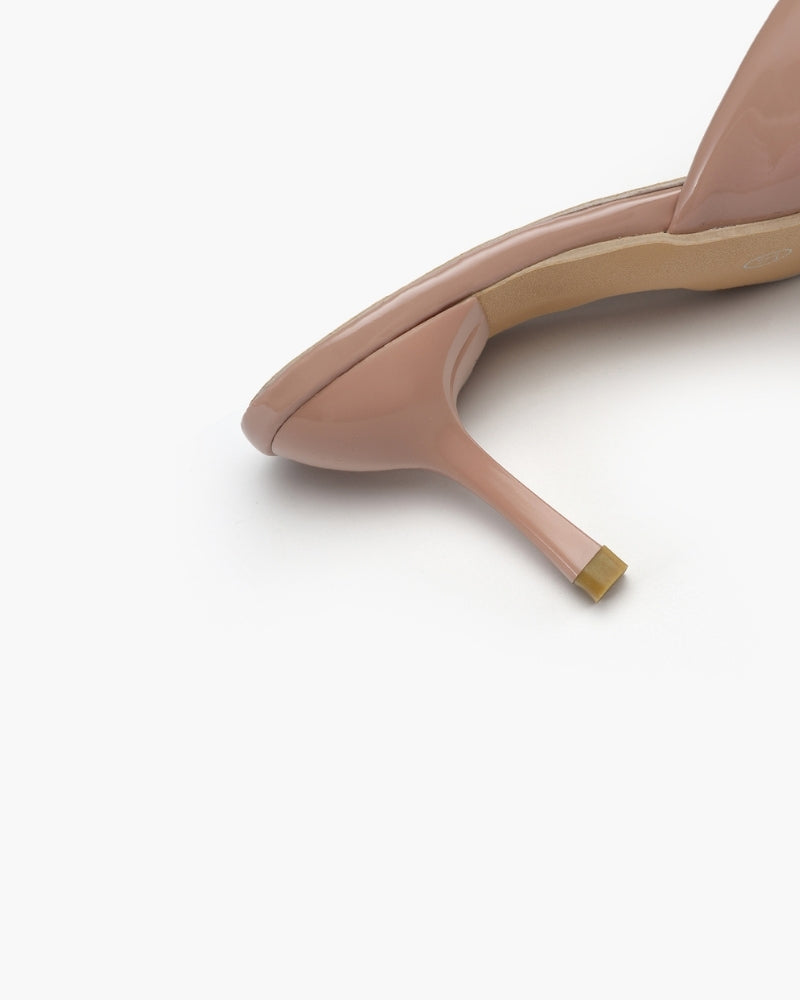 Gia Heels detail view nude shoe Italian Design