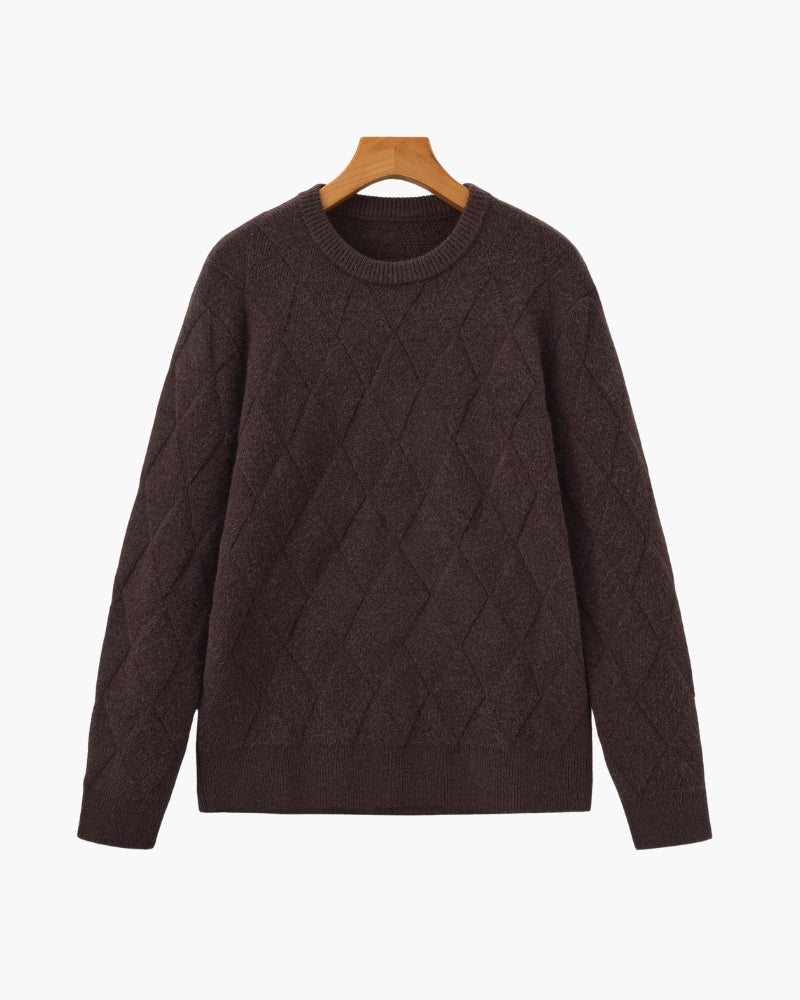 Diamond Knit Crewneck Sweater alternate view 4 Italian Design Pianizzo