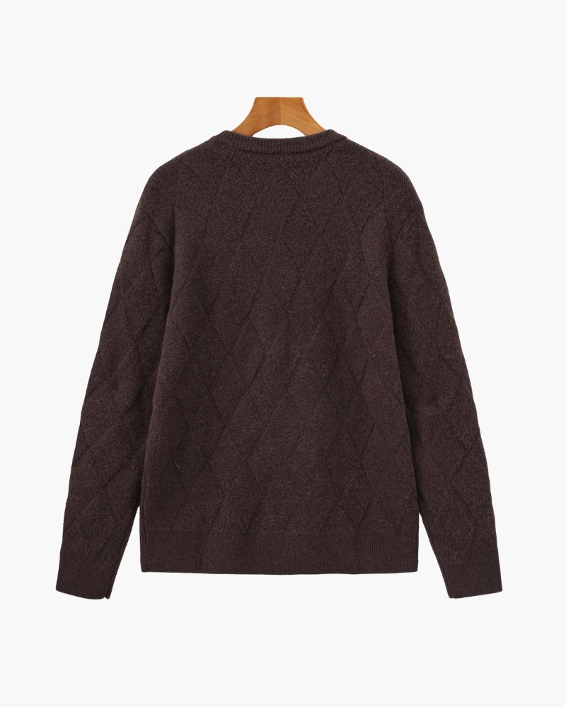 Diamond Knit Crewneck Sweater alternate view 5 Italian Design Pianizzo