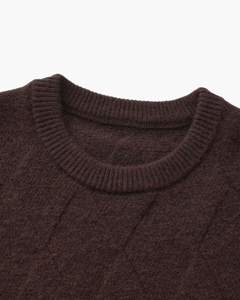 Diamond Knit Crewneck Sweater alternate view 6 Italian Design Pianizzo