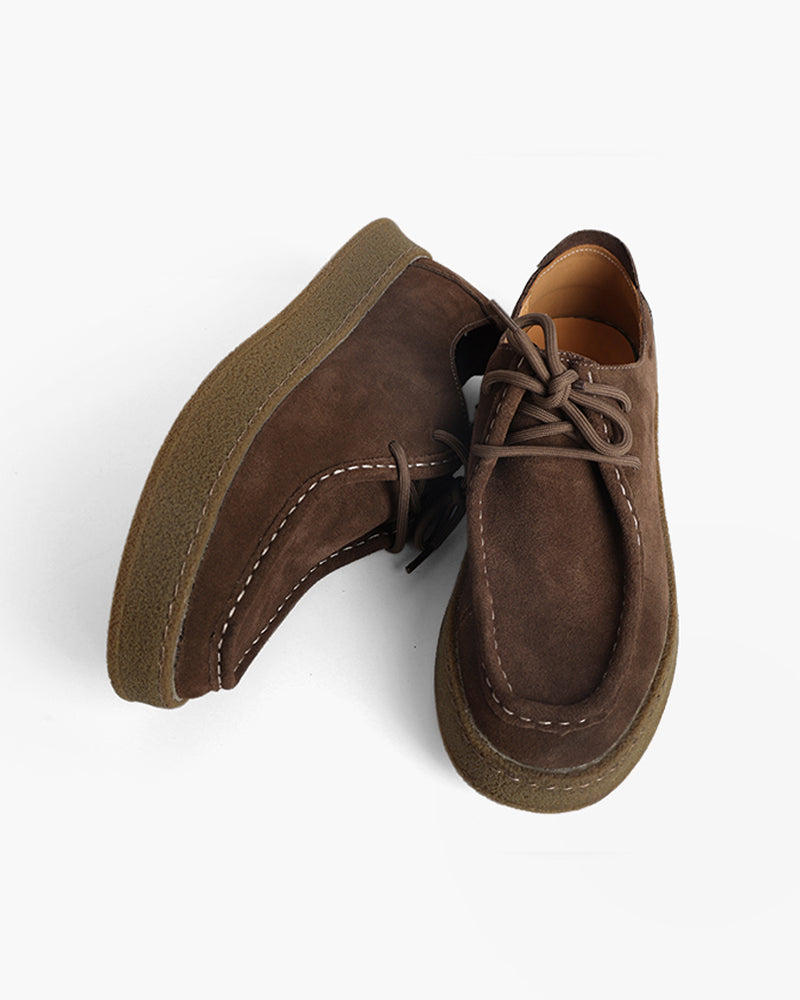 Premium Suede City Shoes side profile brown suede Italian Design