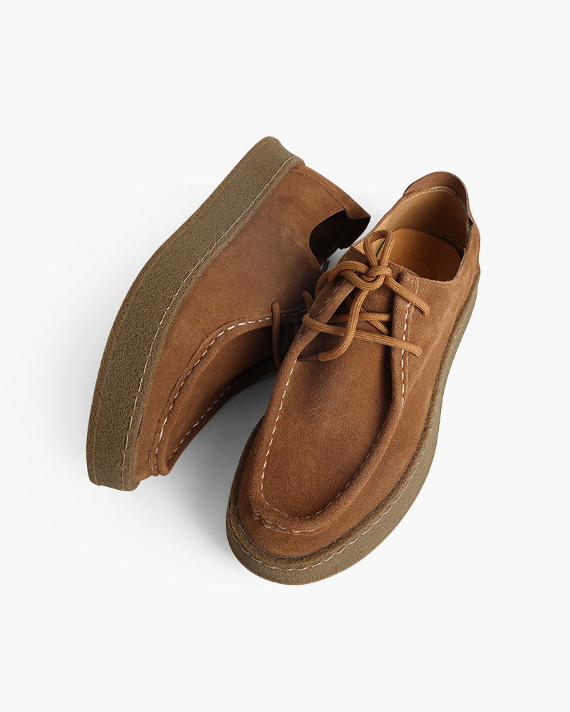 Premium Suede City Shoes product view caramel suede Italian Design