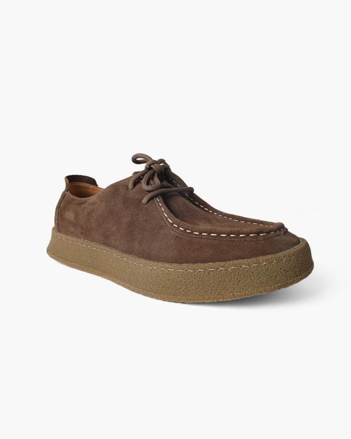 Premium Suede City Shoes front view brown suede Italian Design
