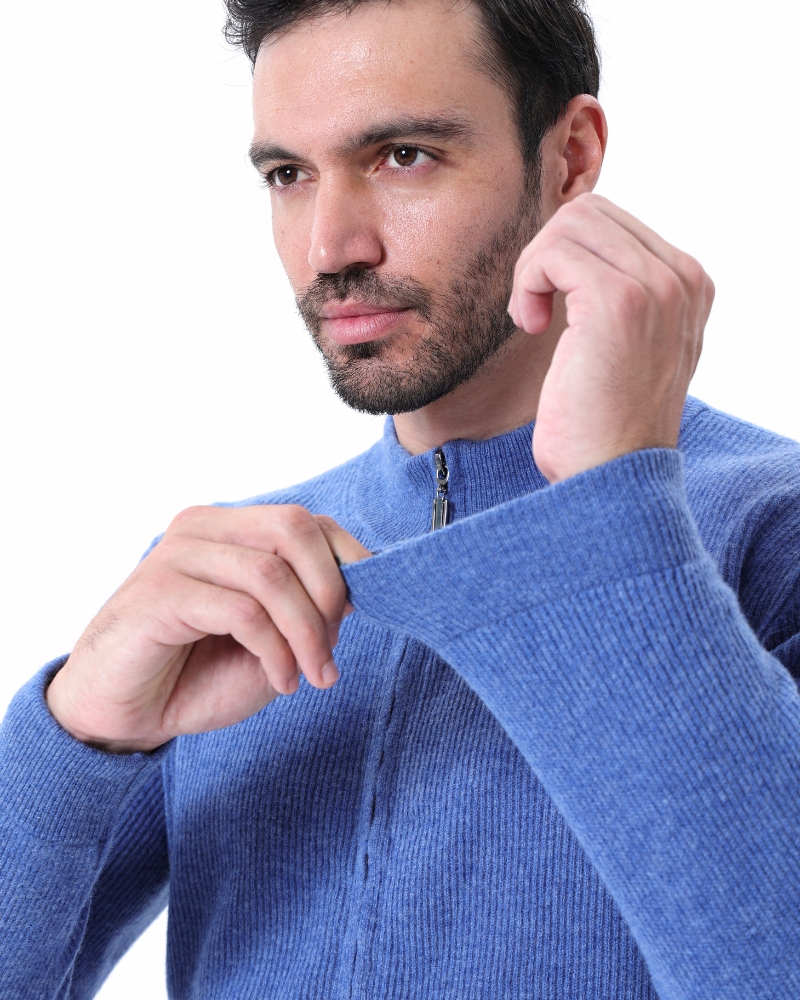 Suéter com Zíper 100% Cashmere – Lusso