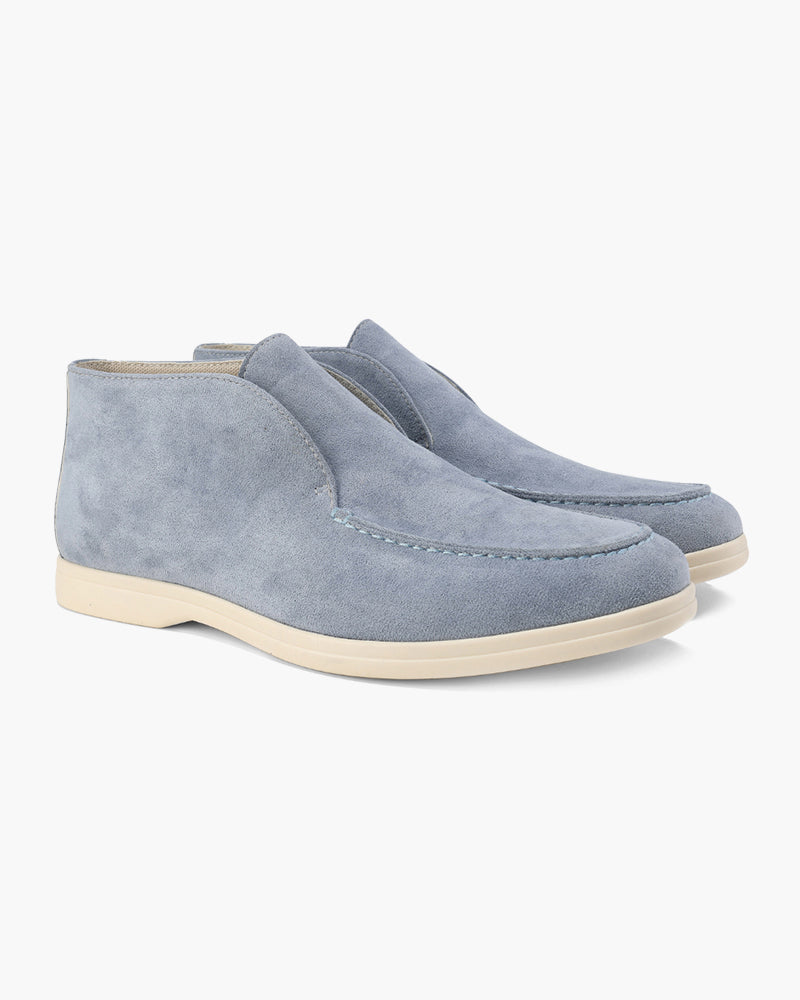 Sorrento Suede Loafer front view beige suede slip-on cushioned insole