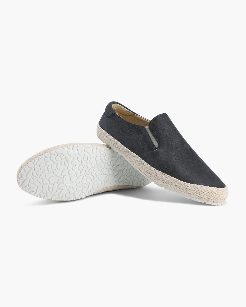 Suede City Shoes on-body view gray suede Italian Design