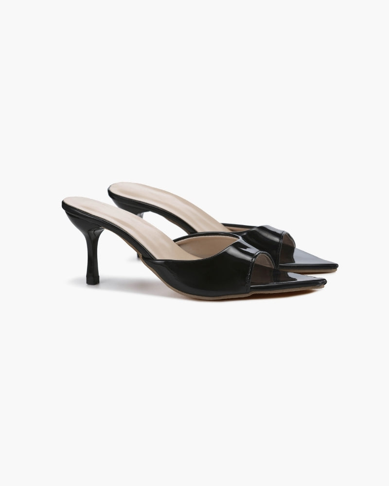 Gia Heels editorial view black shoe Italian Design
