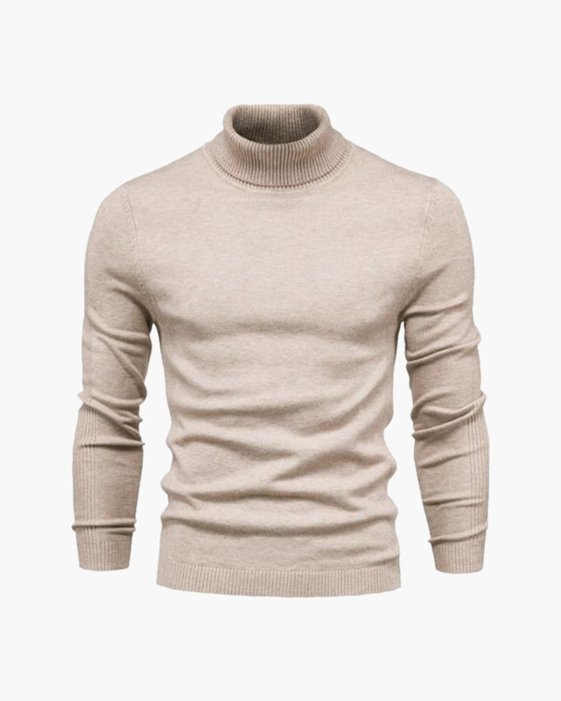 Bergamo Wool Turtleneck gray turtleneck sweater front view structured silhouette Pianizzo