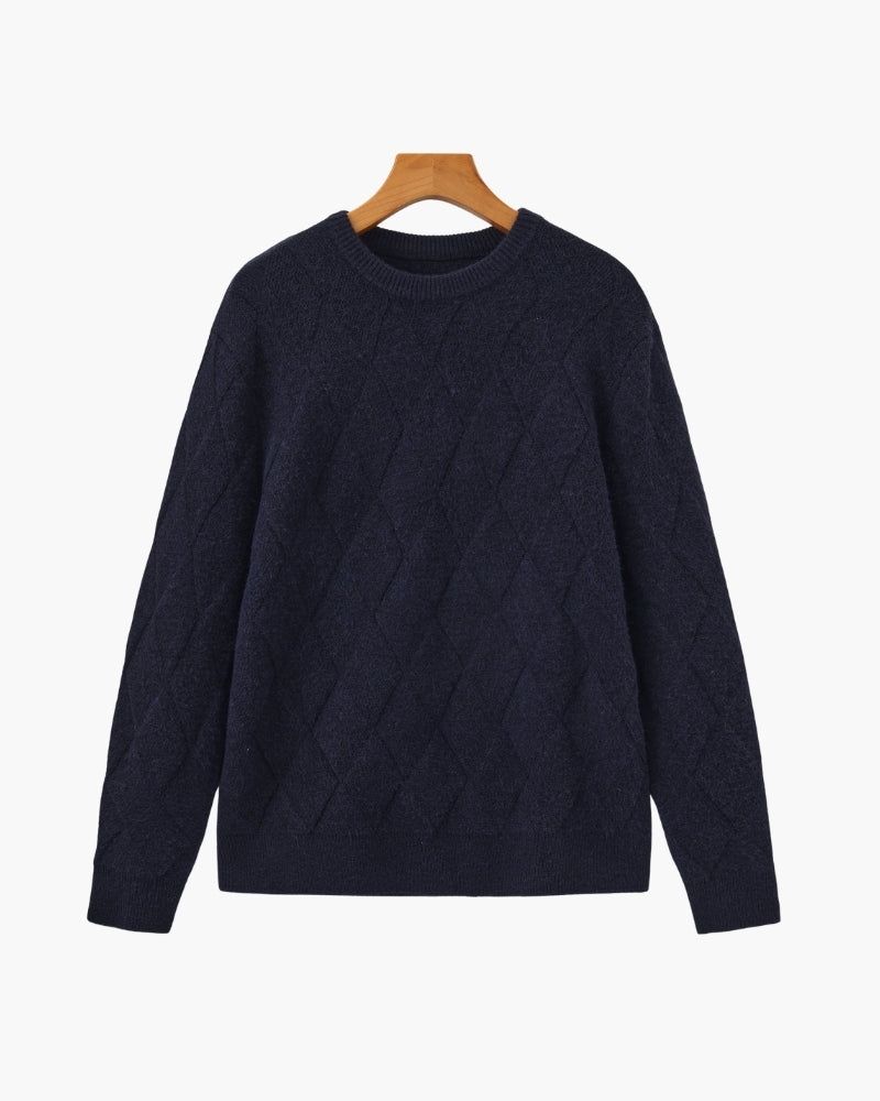 Diamond Knit Crewneck Sweater alternate view 9 Italian Design Pianizzo
