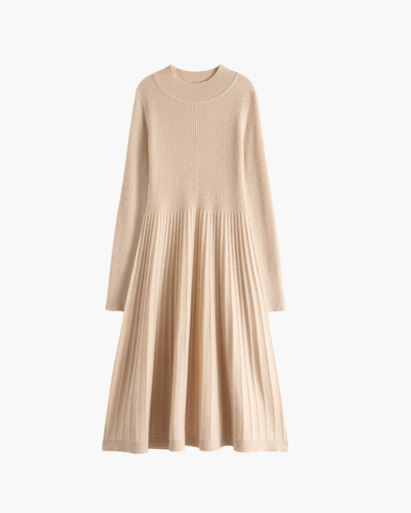 Pure Cashmere Flare Dress product view brown cashmere Italian Design