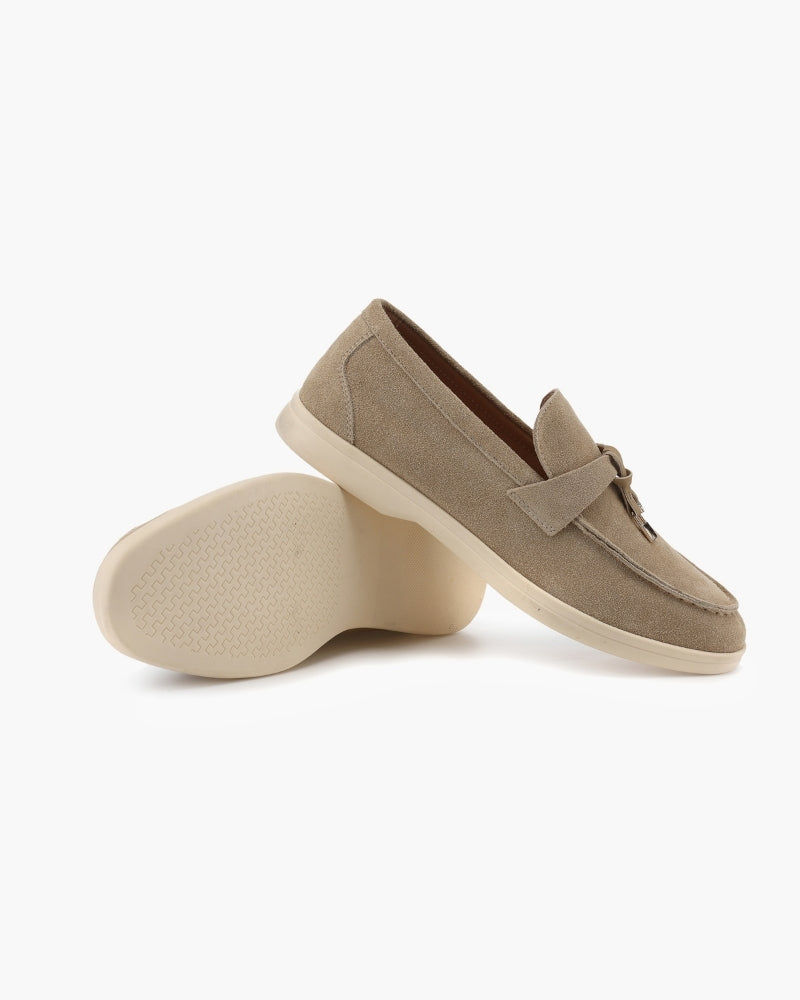 Gaeta Suede Loafer close-up suede upper stitching texture premium material