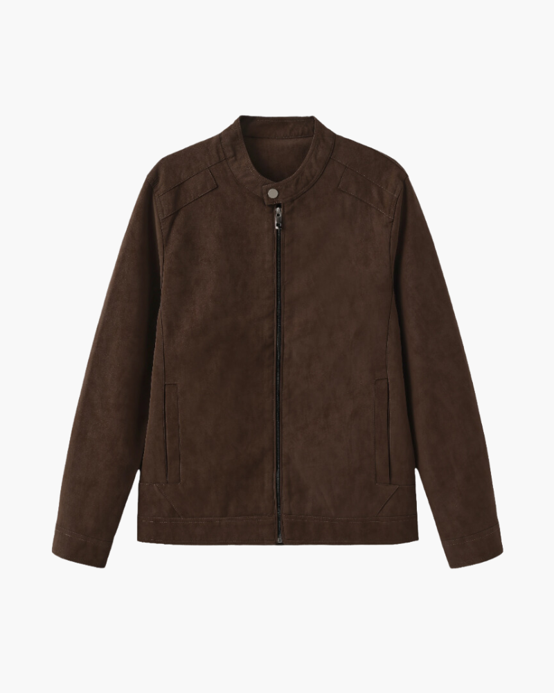 Estate Suede Leather Jacket detail view black suede Italian Design