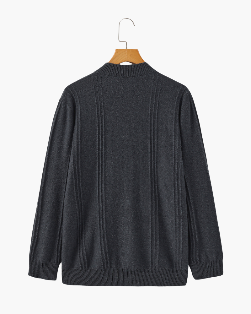 Foto do Suéter Ravello da Pianizzo em 100% cashmere com zíper integral e modelagem ajustada