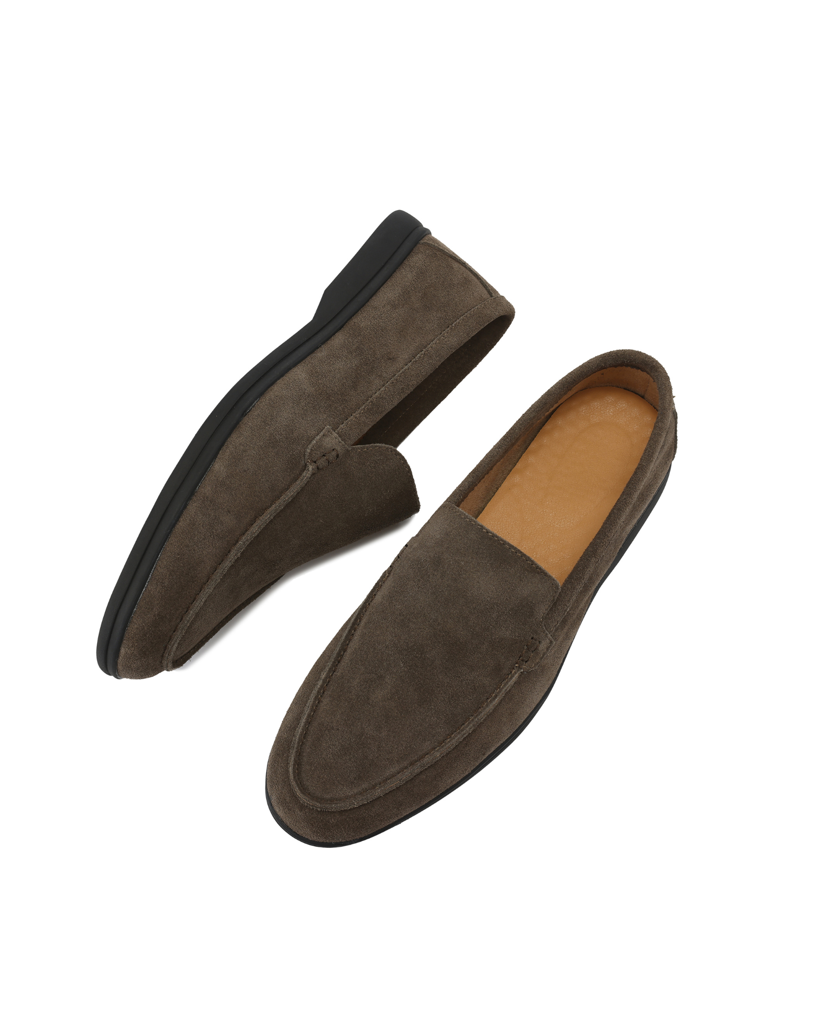 Udine Suede Loafer marine blue suede loafer front view black sole detail construction