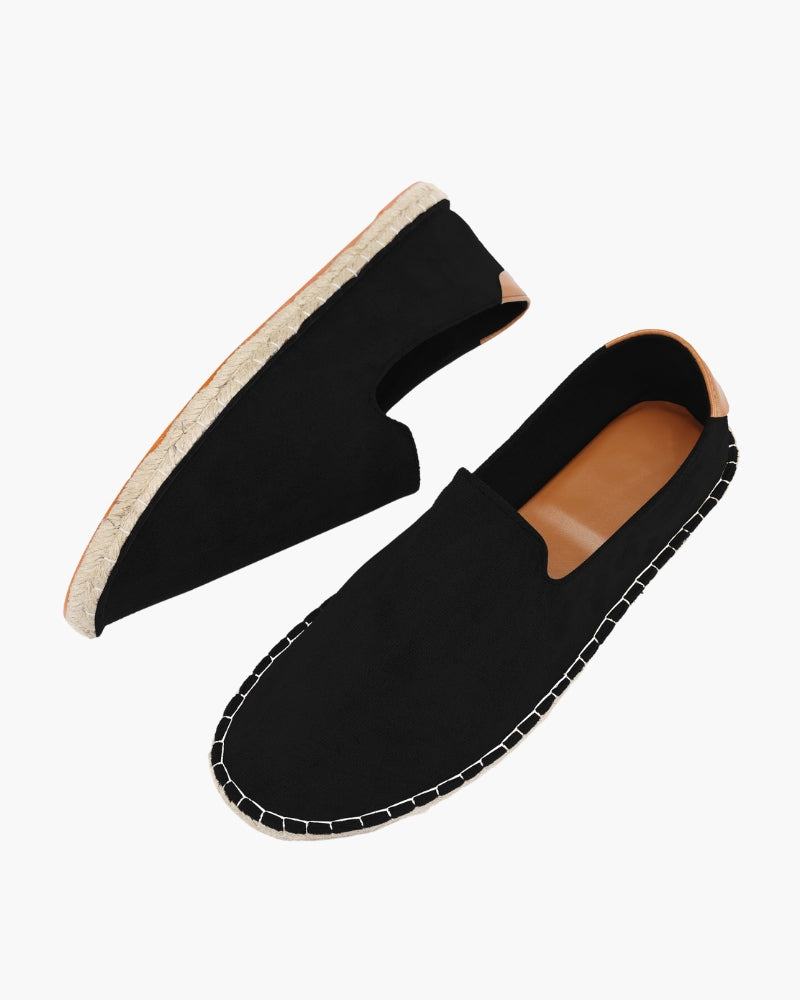 Soho Espadrilles on-body view black shoe Italian Design