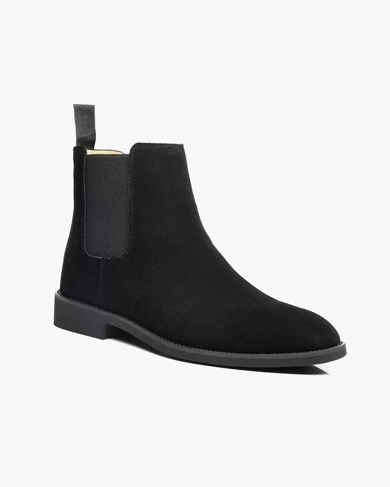 Old Money Chelsea Boots product view suede black shoe Italian Design