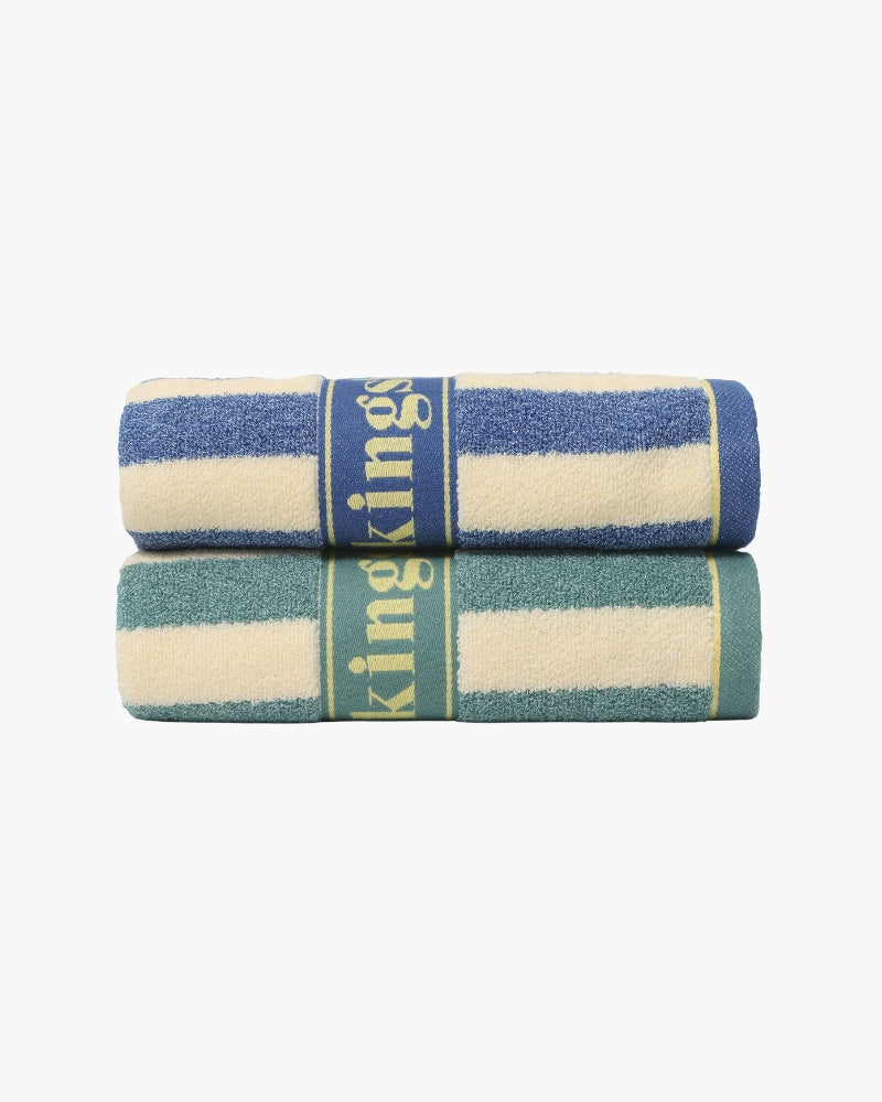 Coastal Stripe Hand Towel front view navy home accessory Italian Design