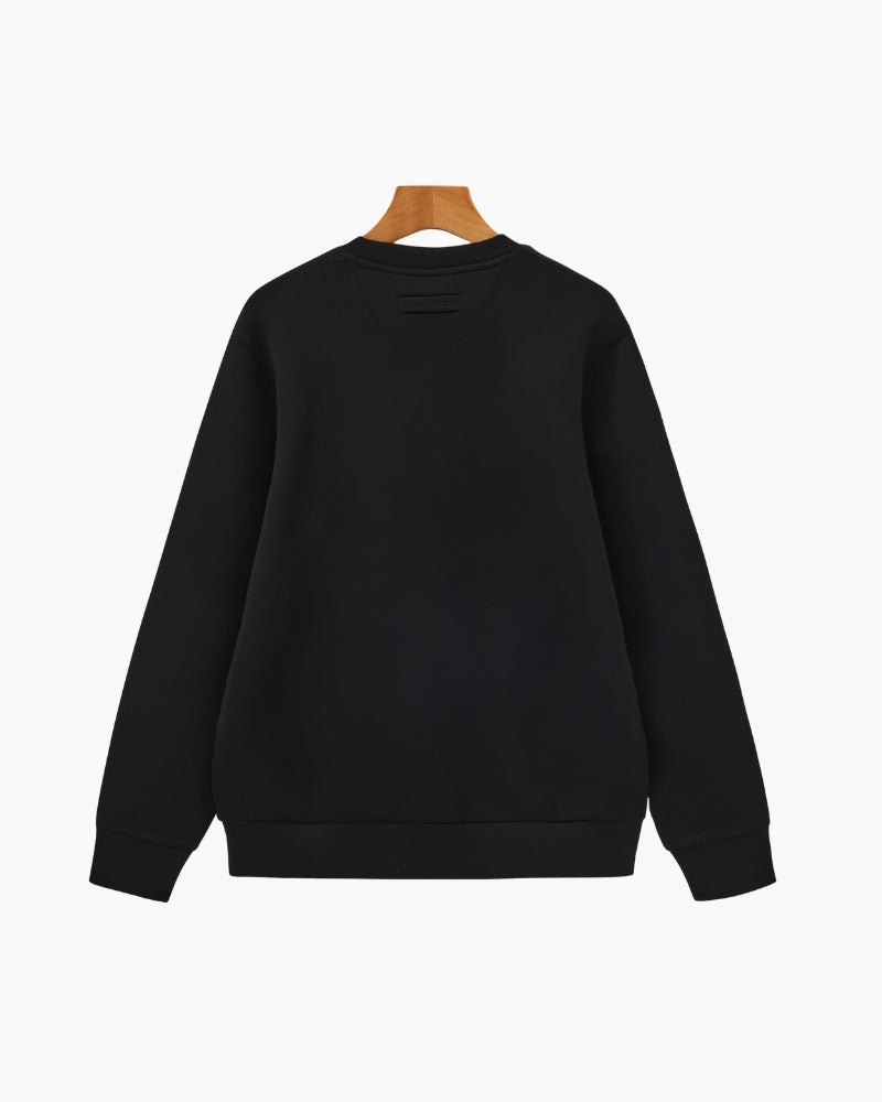Classic Modal Blend Crewneck Sweatshirt detail view black modal blend Italian Design