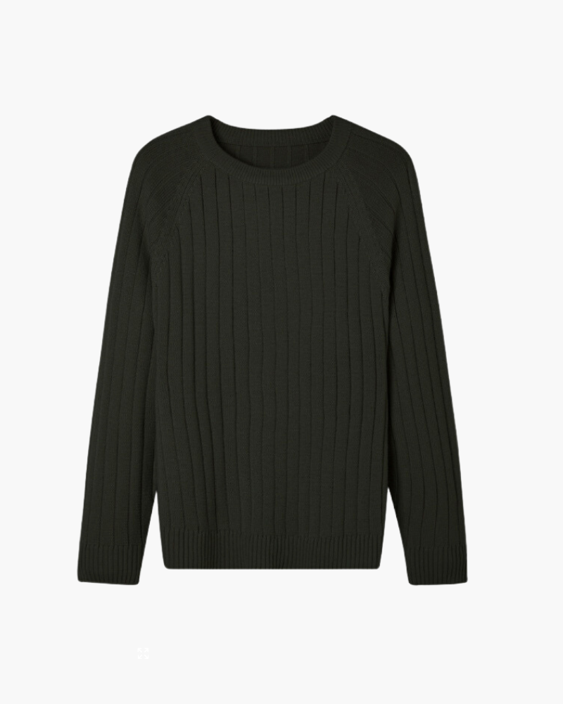 100% Premium Wool Sweater detail view gray premium wool Italian Design
