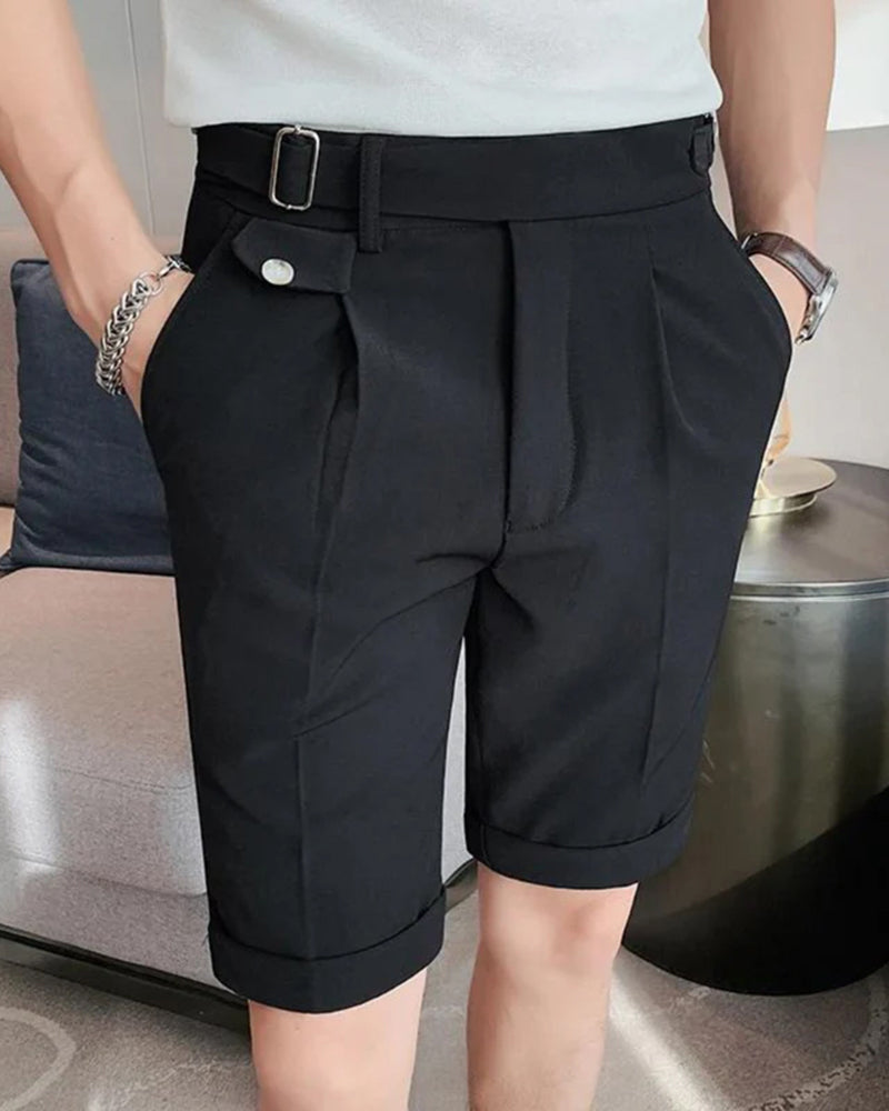 Paris Short Pantalon on-body view black trouser Italian Design