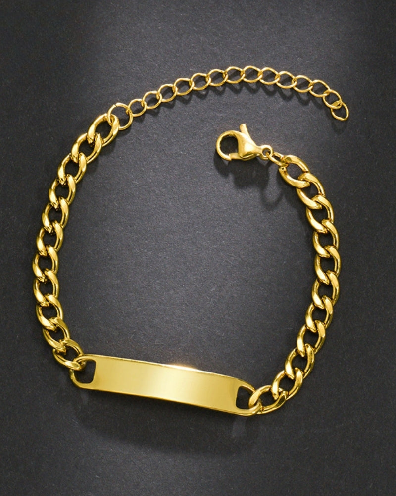 Signature Chain Bracelet side profile gold piece Italian Design