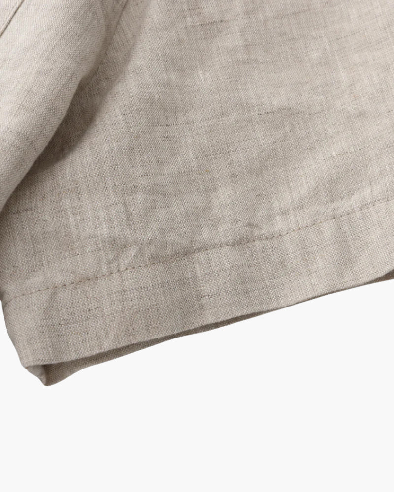 Rimini Linen Shirt on-body view white linen shirt Italian Design Pianizzo