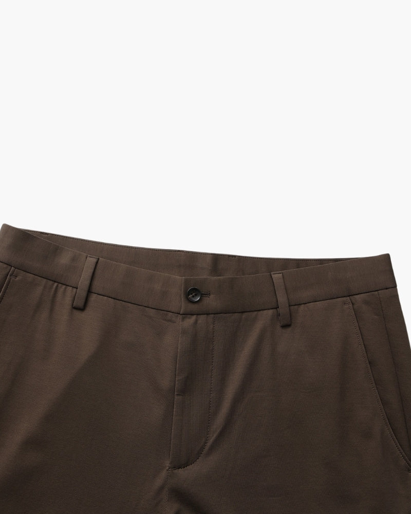 Wool Blend Trousers detail view brown wool Italian Design