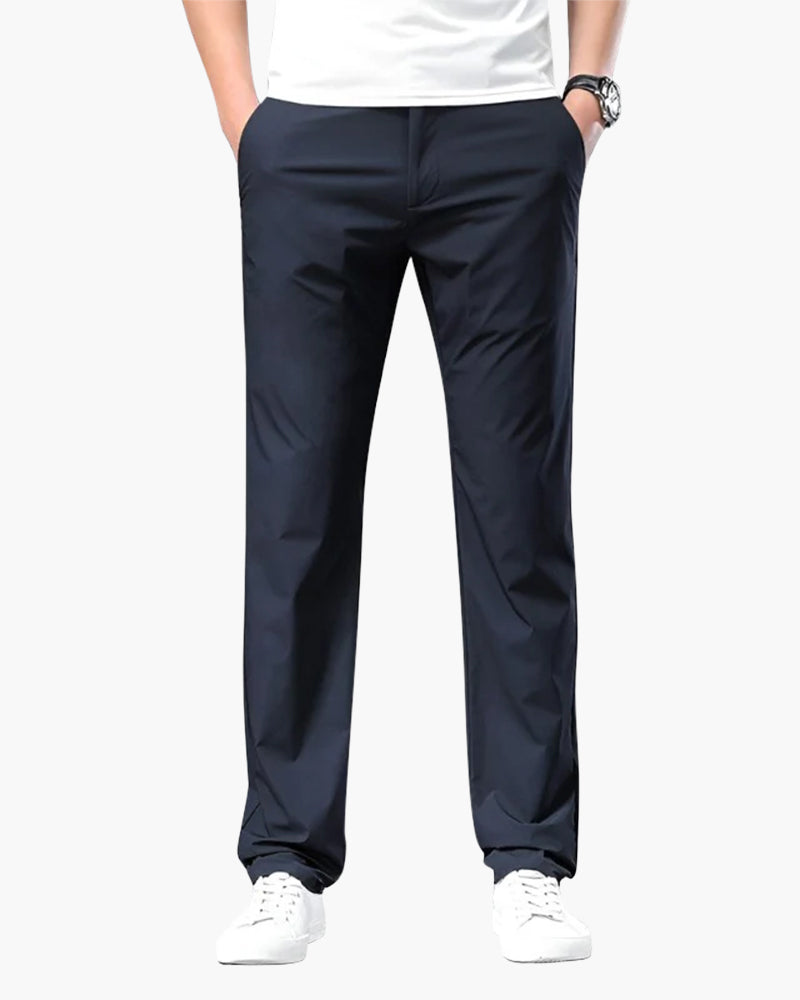 Pisa Cotton Trouser blue cotton chino trouser front view clean minimal Italian Design