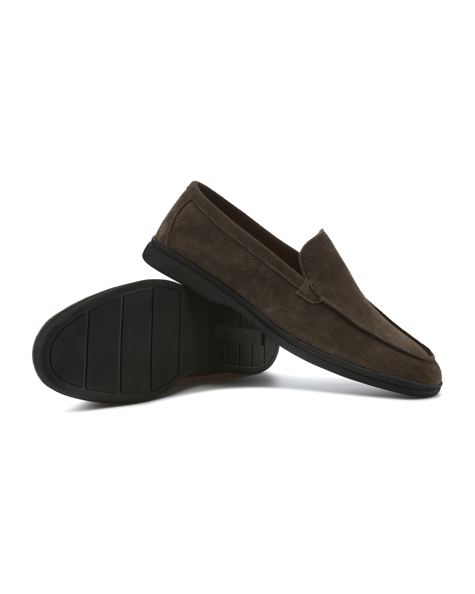 Udine Suede Loafer on-body view black suede loafer cushioned insole Italian Design