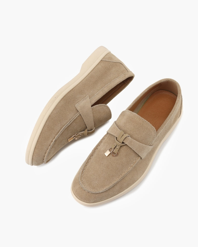 Gaeta Suede Loafer flat lay seven colorways beige fog blue marine olive bordeaux