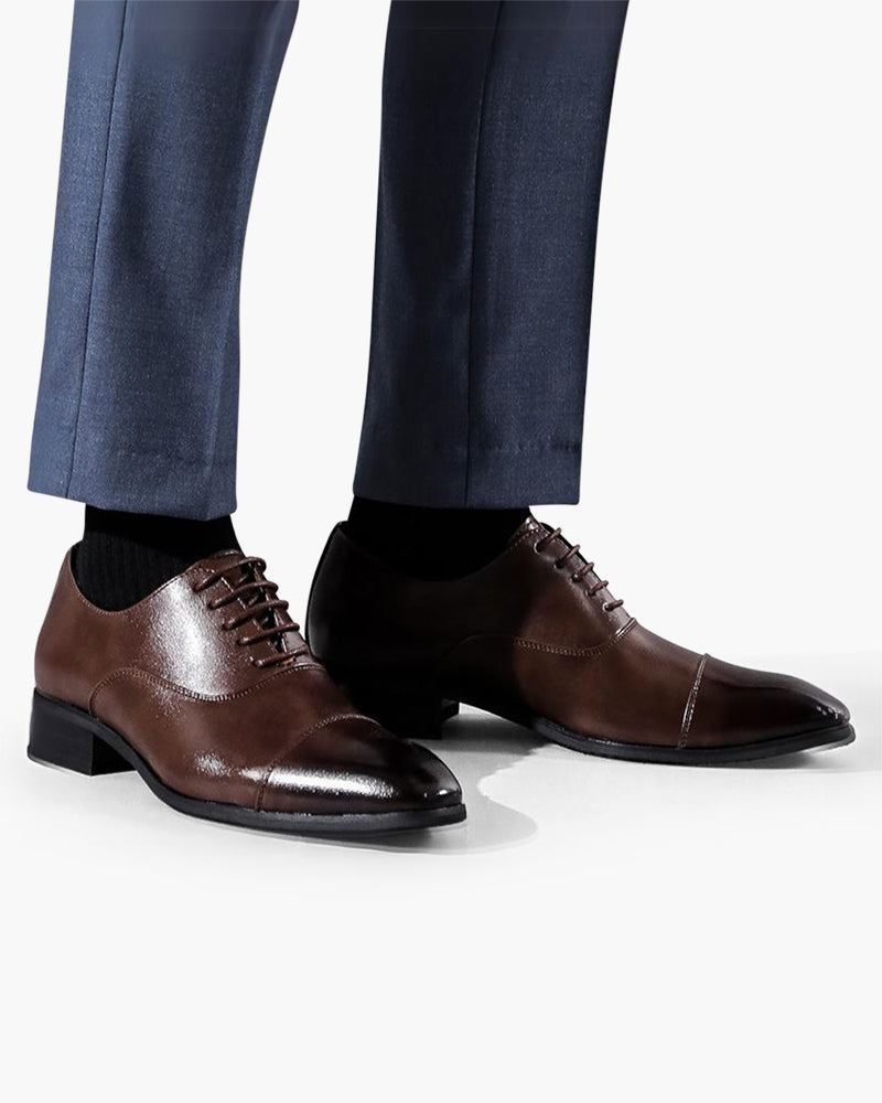 Classic Leather Shoes back view brown leather Italian Design