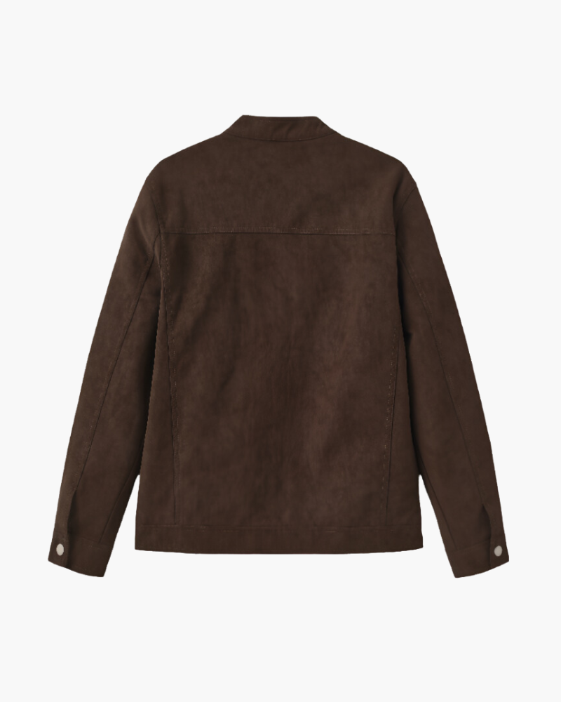 Estate Suede Leather Jacket back view brown suede Italian Design