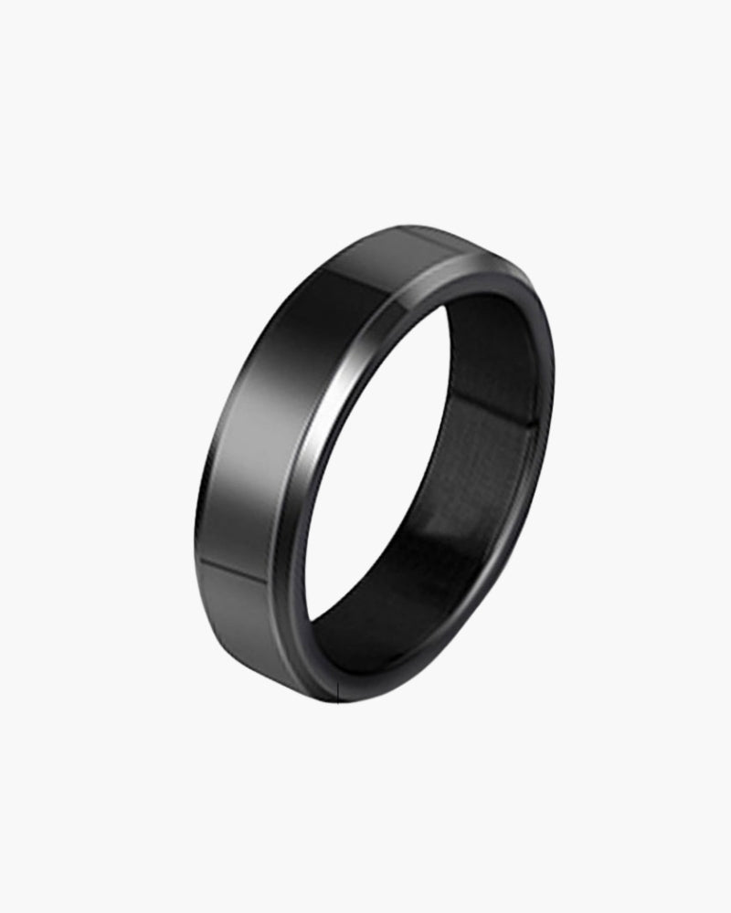 Trinity Steel Ring side profile gold steel Italian Design