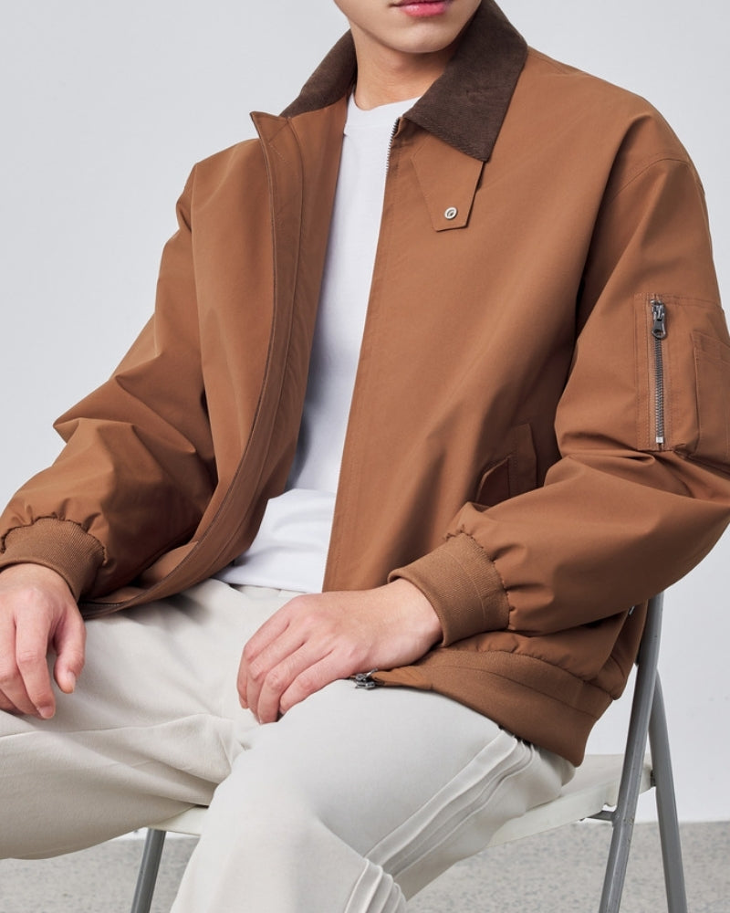 Classic Harrington Jacket back view black outerwear Italian Design