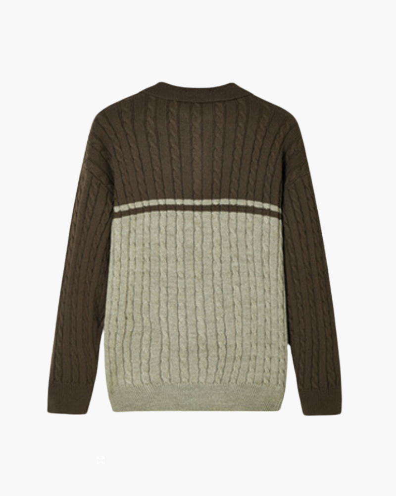 100% Premium Wool Zip Up detail view brown premium wool Italian Design