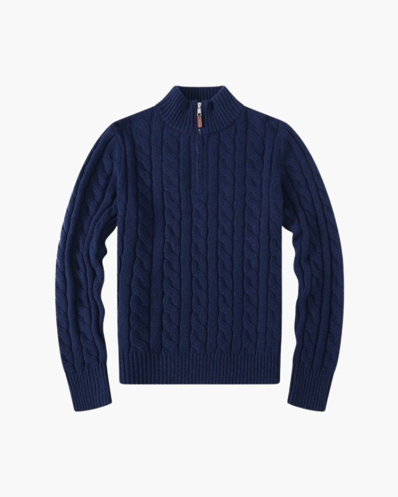Women's Verbier Half Zip Sweater detail view gray knitwear Italian Design