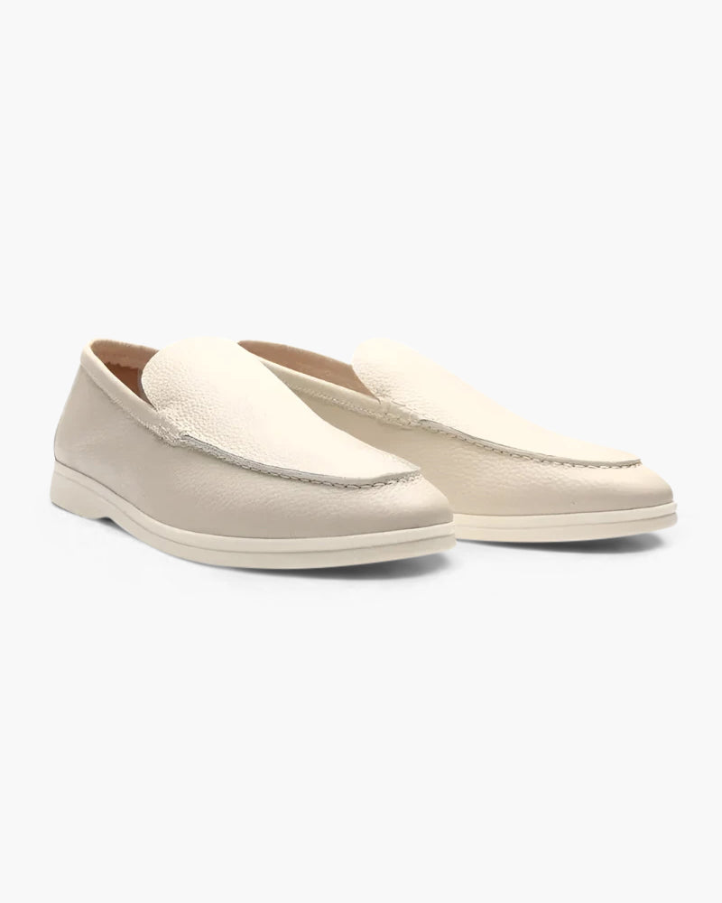 Old Money Cowhide Leather Loafers detail view marine blue leather Italian Design