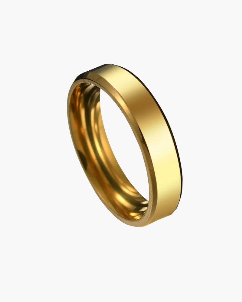 Trinity Steel Ring front view gold steel Italian Design