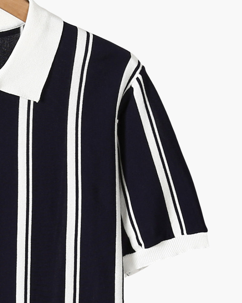 Modena Half-Zip detail view black knitwear Italian Design