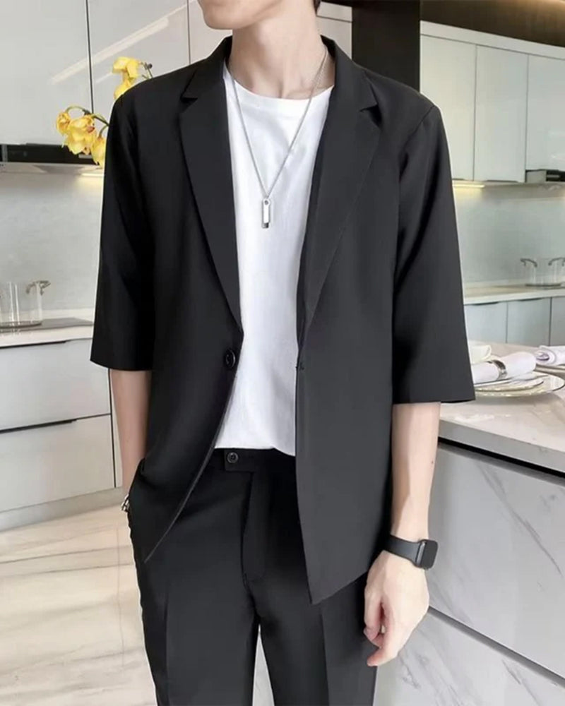 Old Money Smart Casual Set on-body view black set Italian Design