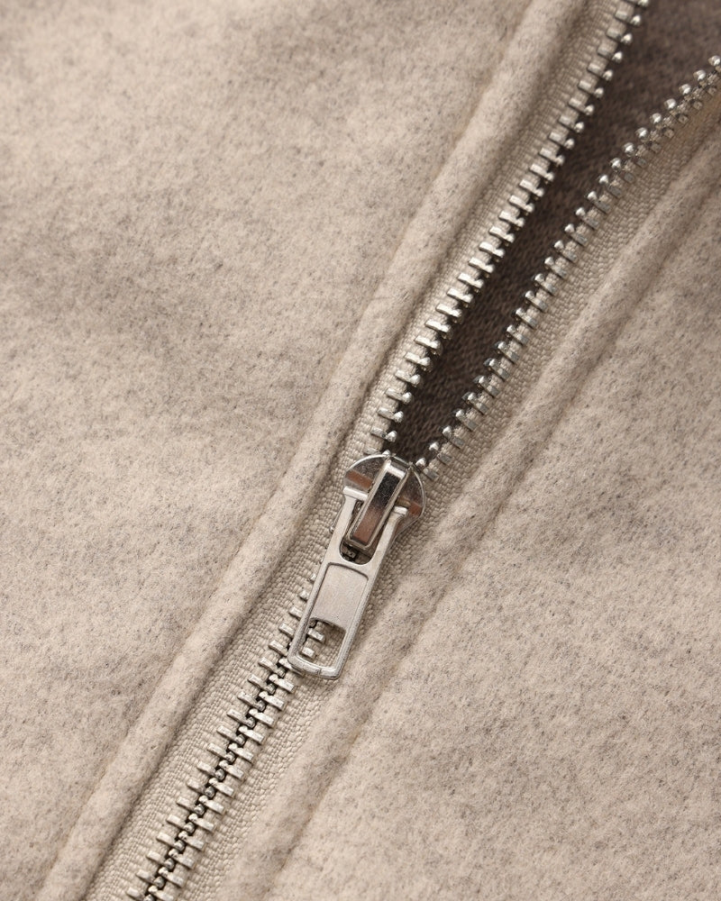 Marlow Wool Zip Coat back view black wool Italian Design