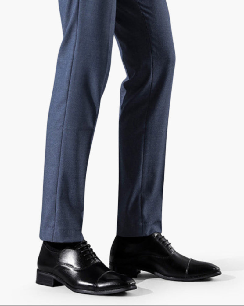 Classic Leather Shoes on-body view black leather Italian Design